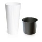 Fehér virágcserép TUVBUS Slim Shine betéttel, 400x762 mm