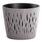 Virágcserép betéttel SANDY Round 190, 158x138 mm, mokka