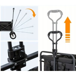 Többfunkciós összecsukható kocsi szürke színben, 145L
