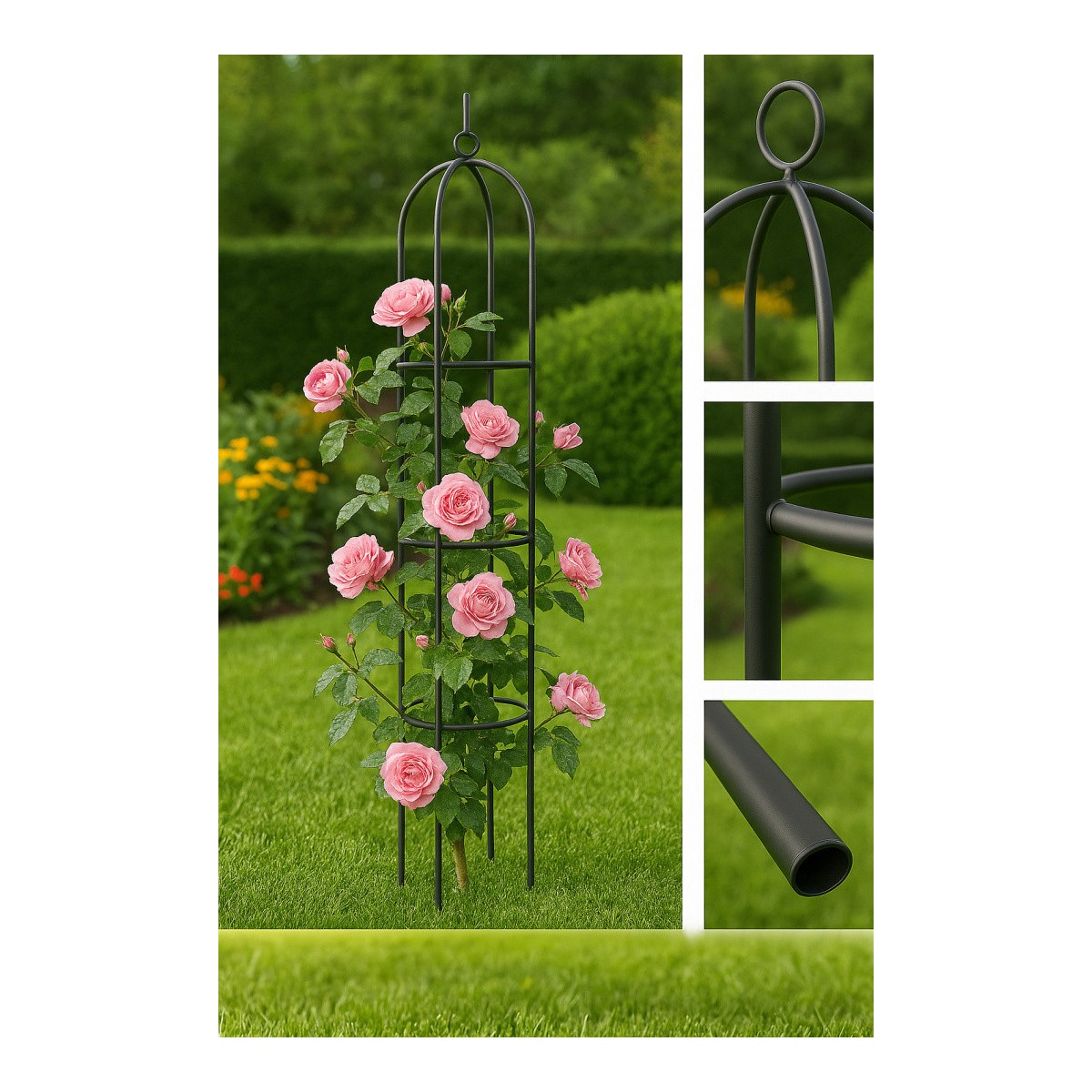 Fém kerti pergola rózsákhoz, 195 cm