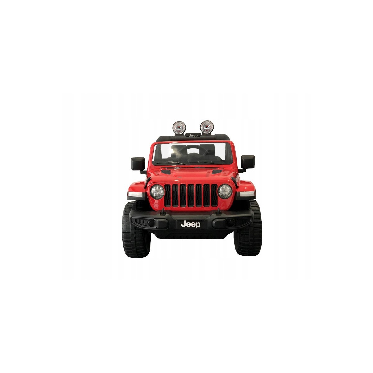 Gyerek elektromos autó Jeep Wrangler piros színben bőr üléssel és EVA kerekekkel