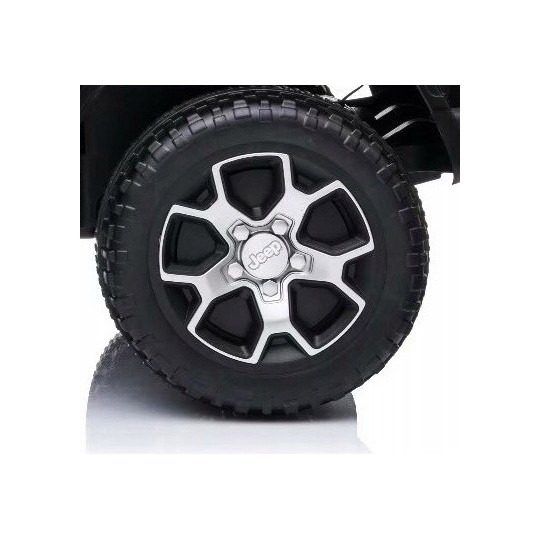 Gyerek elektromos autó Jeep Wrangler piros színben bőr üléssel és EVA kerekekkel