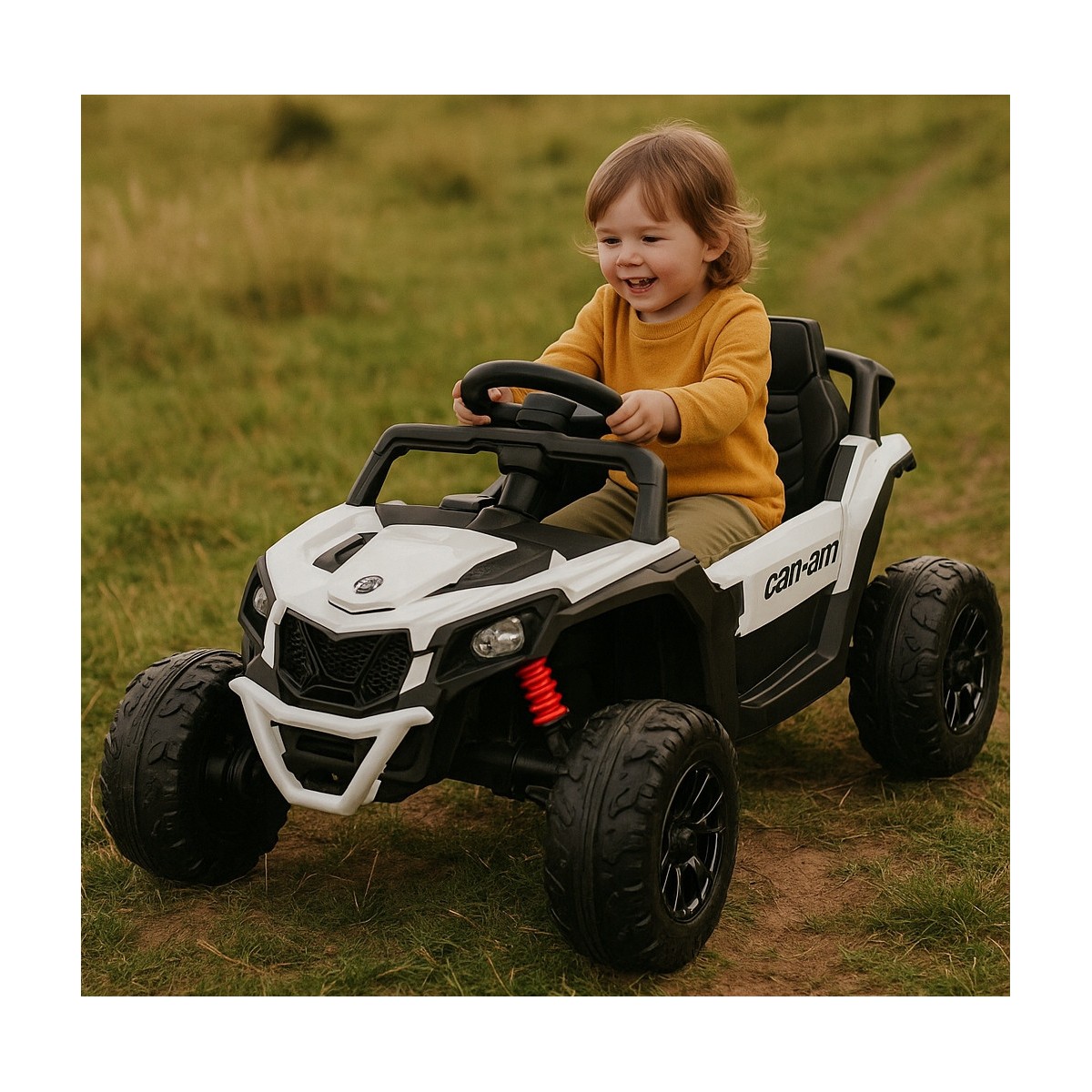Gyermek elektromos autó CAN-AM Maverick UTV 24V fehér, EVA kerekek, 4×4 meghajtás
