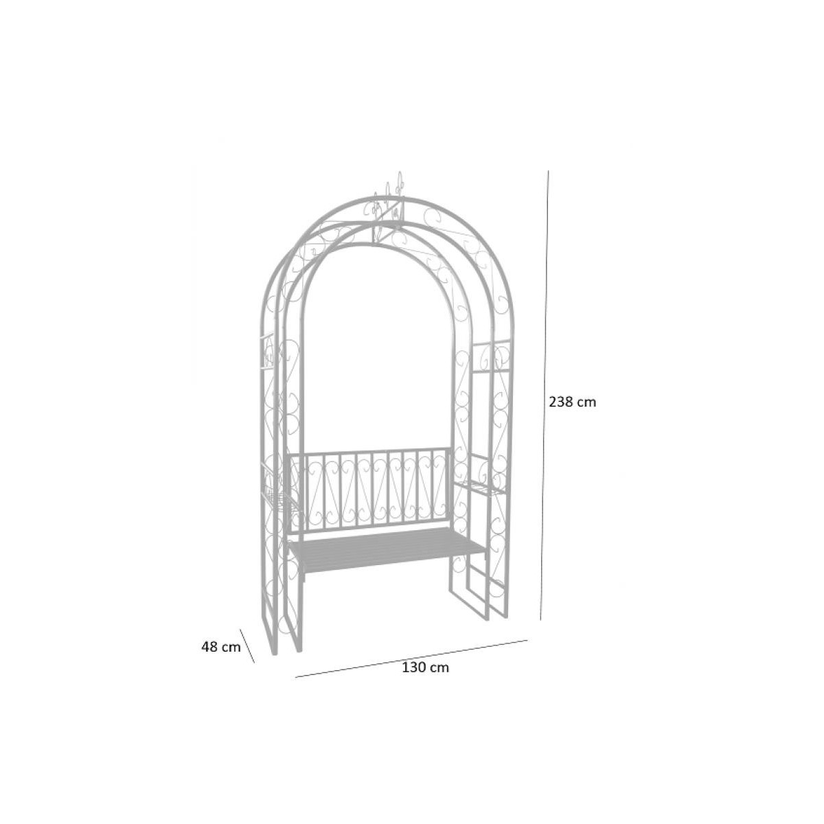 Kerti pergola paddal 130x48x238 cm