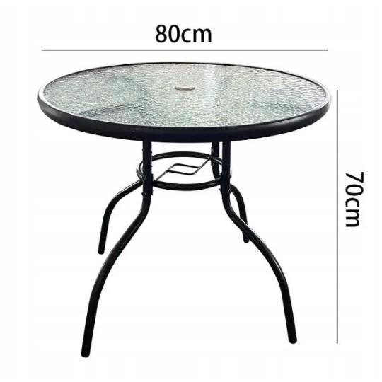 80 cm átmérőjű teraszasztal és 4 székből álló szett