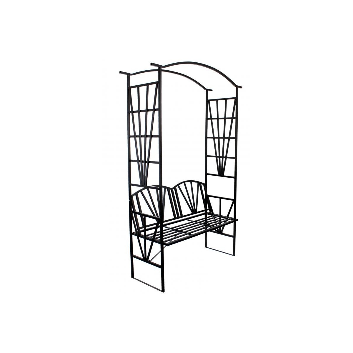 Kerti pergola paddal, fekete színben 110x50x206 cm