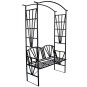 Kerti pergola paddal, fekete színben 110x50x206 cm