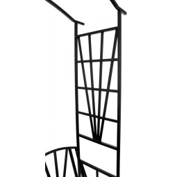 Kerti pergola paddal, fekete színben 110x50x206 cm