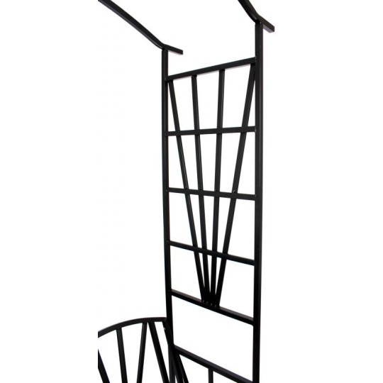 Kerti pergola paddal, fekete színben 110x50x206 cm