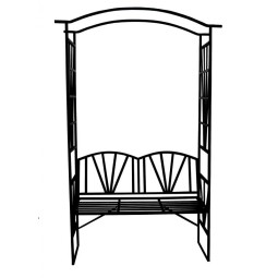 Kerti pergola paddal, fekete színben 110x50x206 cm