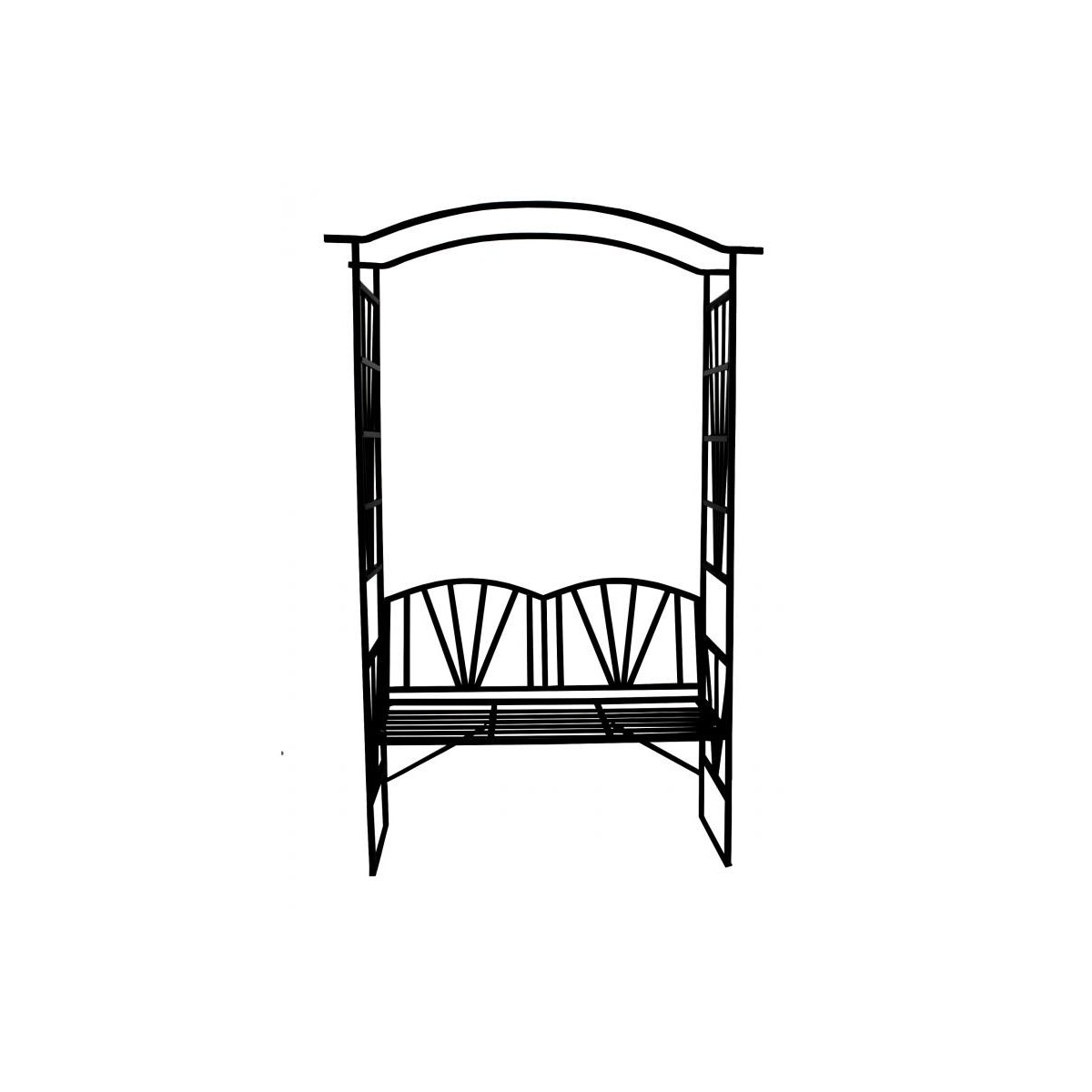 Kerti pergola paddal, fekete színben 110x50x206 cm