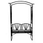 Kerti pergola paddal, fekete színben 110x50x206 cm
