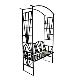 Kerti pergola paddal, fekete színben 110x50x206 cm