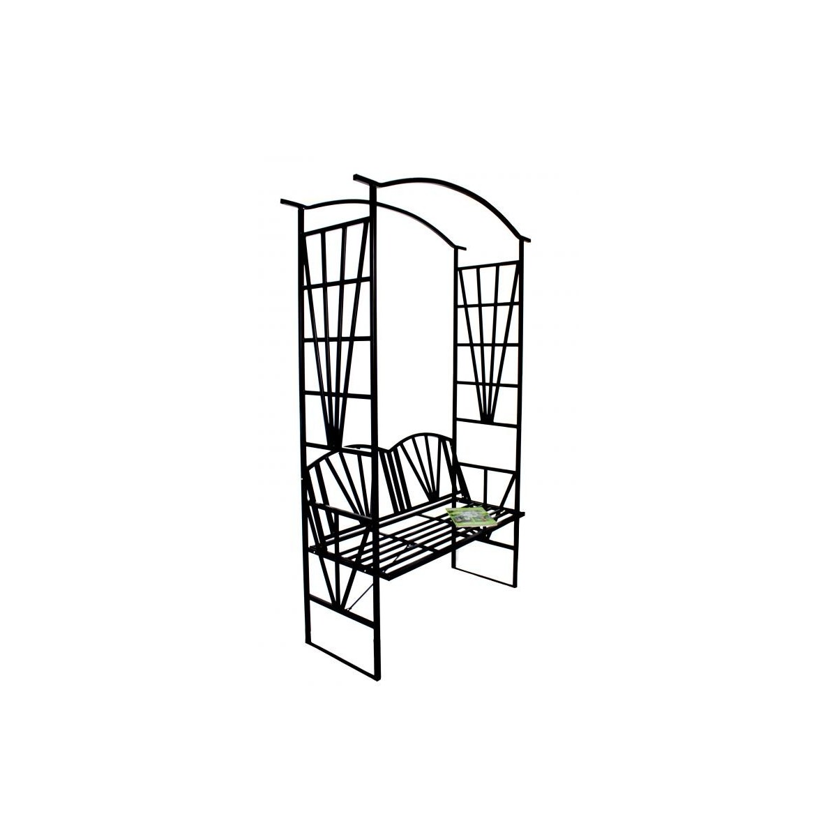 Kerti pergola paddal, fekete színben 110x50x206 cm