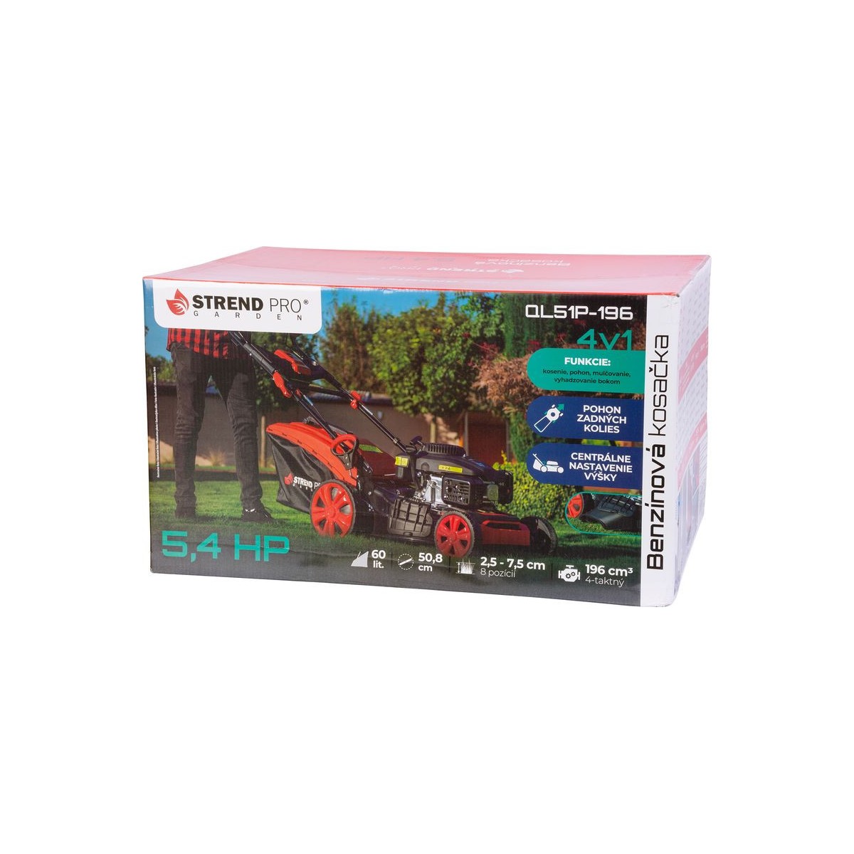 Fűnyíró Sammer QL51P-196, benzines, 4,0 kW, vágásszélesség 51 cm, önjáró, LONCIN