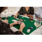 Póker és blackjack készlet – 500 darab zseton, 2 kártyapakli, dobókockák, játékszőnyeg és bőrönd