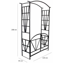 Kerti pergola kapuval 114x45x208 cm