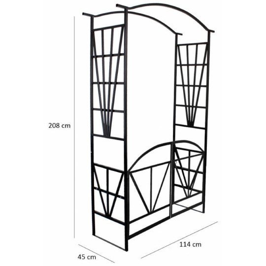 Kerti pergola kapuval 114x45x208 cm