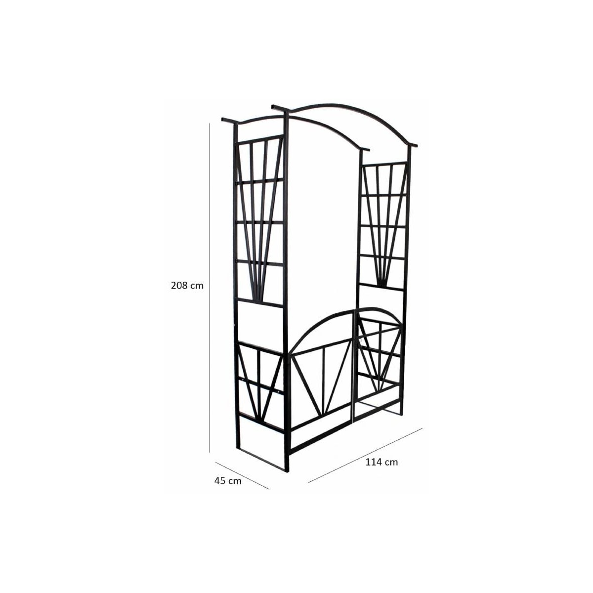 Kerti pergola kapuval 114x45x208 cm