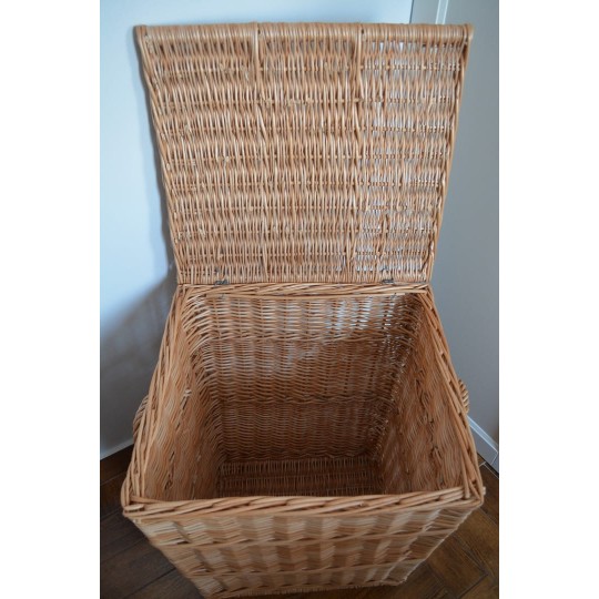 Wenge fonott ruháskosár, magasság 60 cm