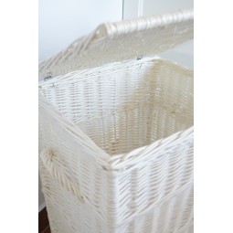 Fehér 60 cm-es vesszőből készült szennyeskosár