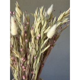 Lilac szárított virágkészlet – len, zab, nyuszifarkfű