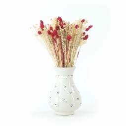 Gyönyörű szárított virágcsokor Natural&Red – búza, len, phalaris