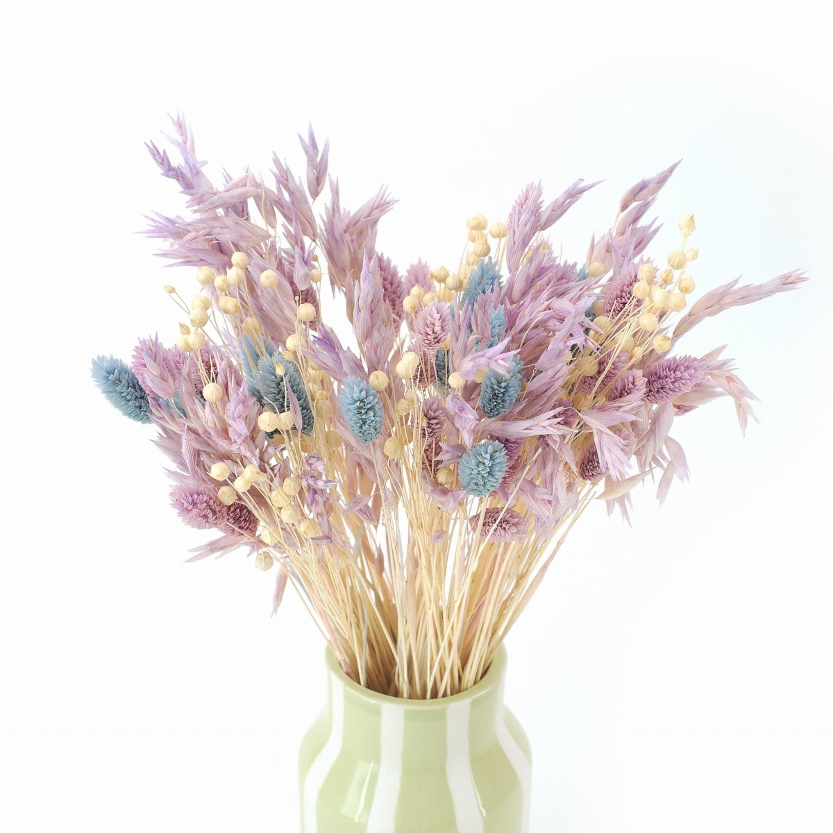 Szárított virágcsokor Blue&Violet – zab, len, phalaris