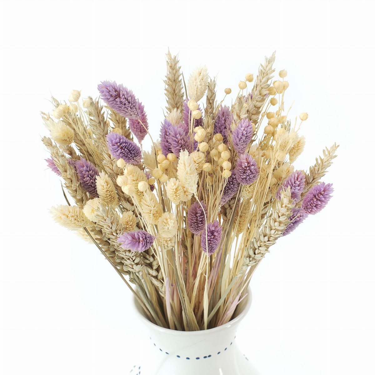 Szárított csokor Natural&Violet – pasztell phalaris, búza és len