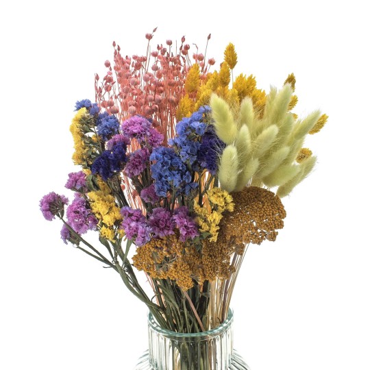 Nagy csokor szárított virágok Spring – lime, phalaris, cickafark