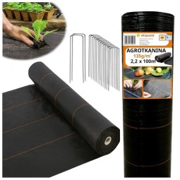 Kerti agrotextília fekete színben 135 g/m2, 2,2x100