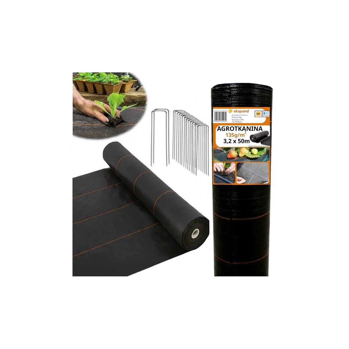 Áteresztő kertészeti agrotextília 135 g/m², 3,2x50