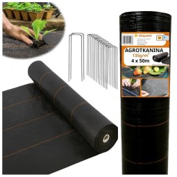 Fekete gyomelnyomó agroszövet 135 g/m2, 4x50