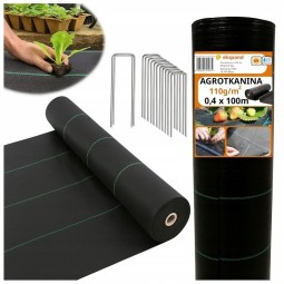 Kerti agrotextília fekete színben 110 g/m2, 0,4x100