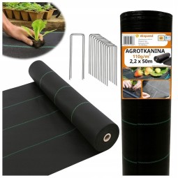 Fekete kerti agrotextília 110 g/m2, 2,2x50