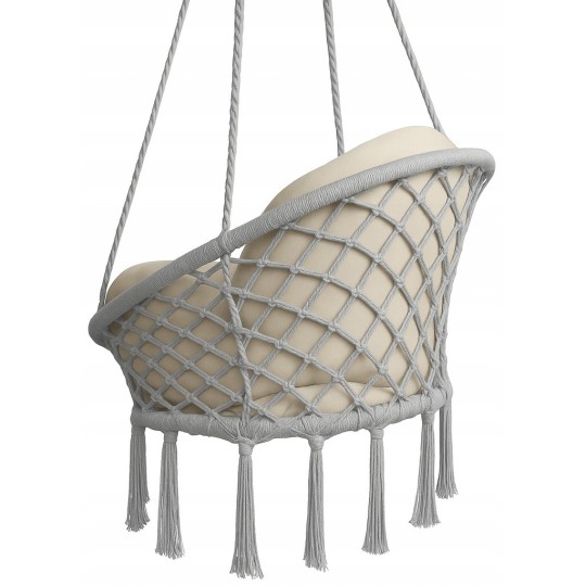 Szürke gólyafészek 80 cm, sötétszürke párnával