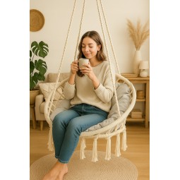 Bézs gólyafészek 80 cm bézs párnával