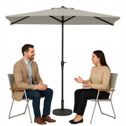 Erkélyi fél napernyő világosszürke színben 2,7 m PREMIUM