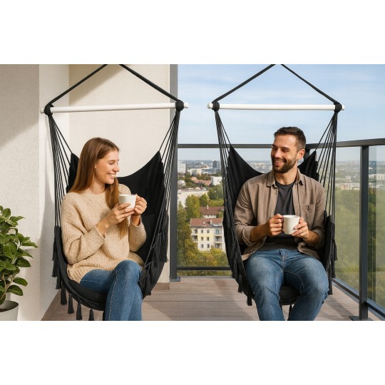 Függő kerti hinta + 2 párna 100 cm