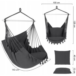 Függő kerti hinta + 2 párna 100 cm