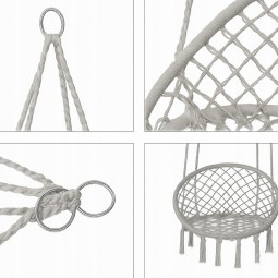 Szürke gólyafészek 80 cm, nagy sötétszürke párnával