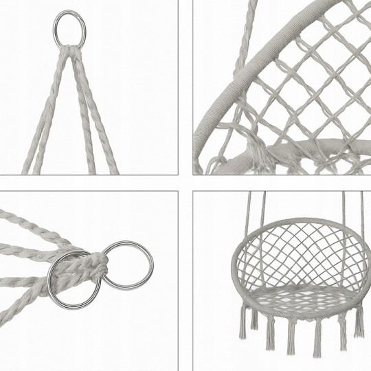 Szürke gólyafészek 80 cm, nagy sötétszürke párnával