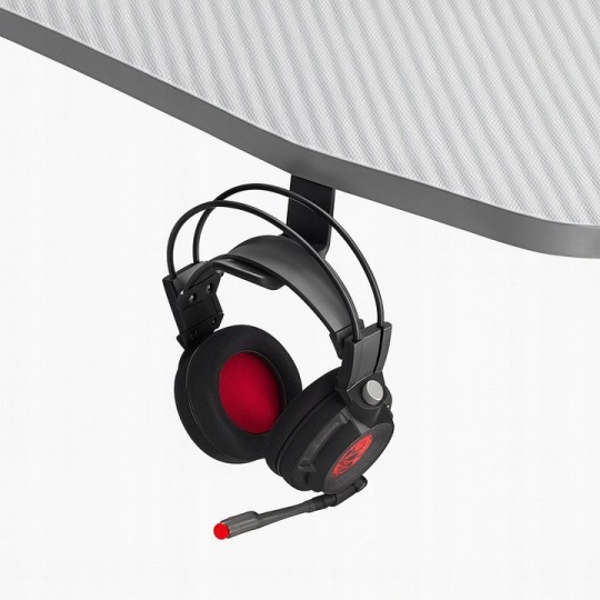 Modern gamer számítógépasztal játékosoknak, 120 cm, LED, fehér