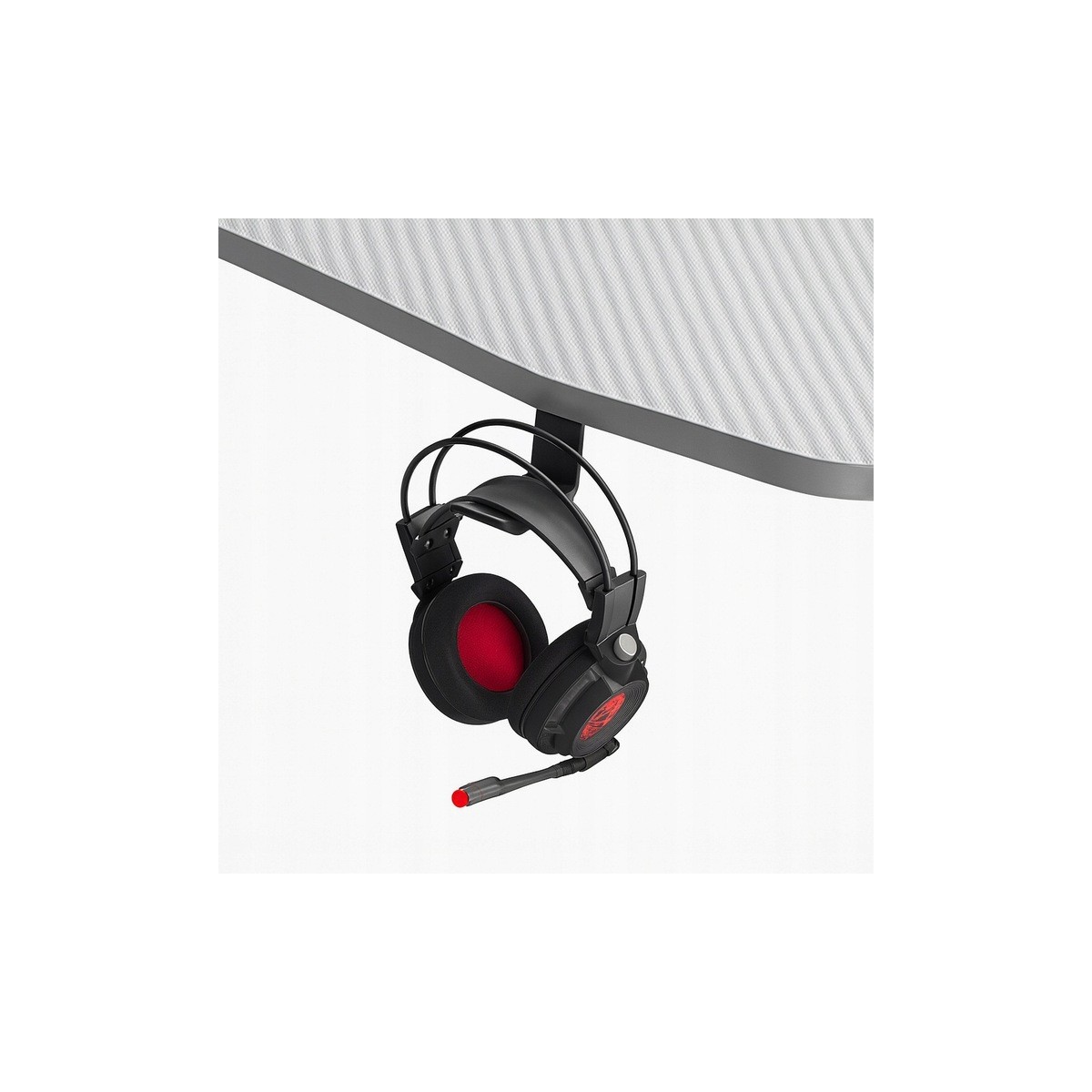 Fehér gamer asztal LED háttérvilágítással, 140 cm