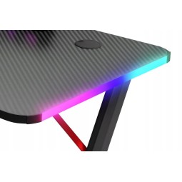Modern játékasztal fekete színben, 140 cm, LED