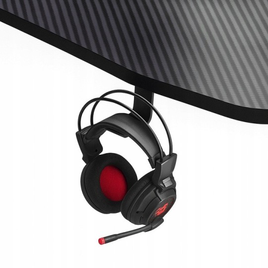 Gamer asztal LED háttérvilágítással, fekete színben, 120 cm