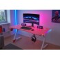 Stílusos rózsaszín gamer asztal LED háttérvilágítással, 120 cm