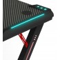 Modern gamer asztal LED-világítással, 120 cm, fekete