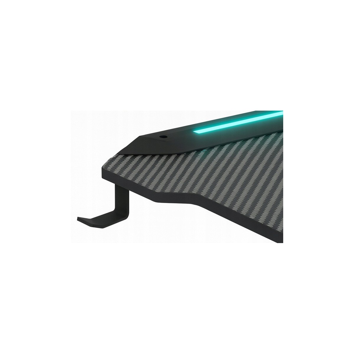 Fekete gamerasztal, LED, 140 cm