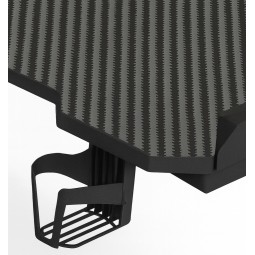 Fekete gamerasztal, LED, 140 cm